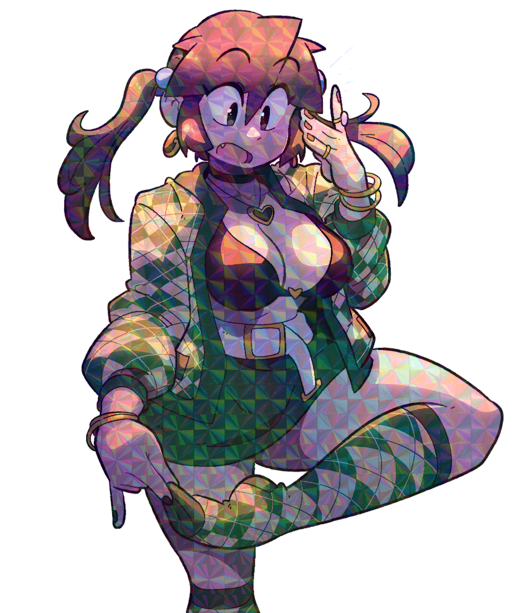 LUCIA GREEN CHECKERED SHIRT STICKER! (NSFW VARIANTS)