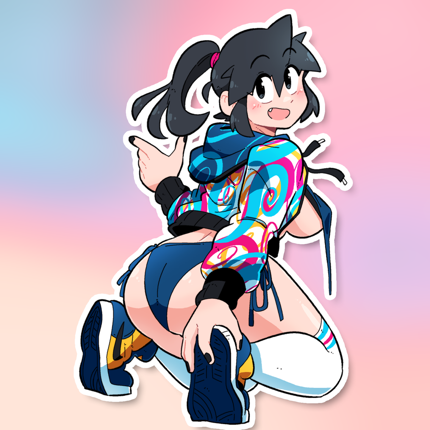 LUCIA SWIRLY SHIRT STICKER! (NSFW VARIANTS)