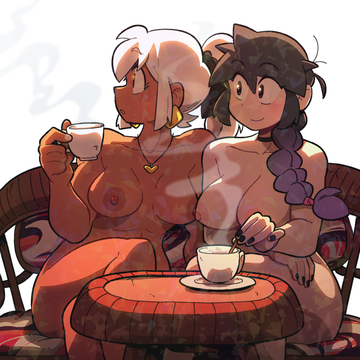LUCIA AND MIA TEA TIME STICKER! (NSFW)