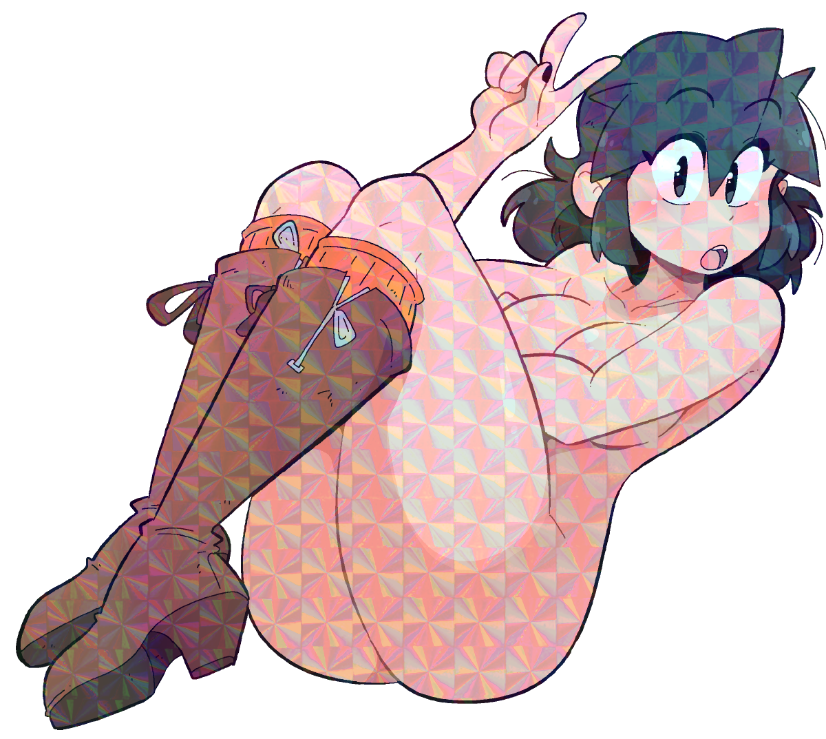LUCIA NUDE PEACE SIGN STICKER! (NSFW)