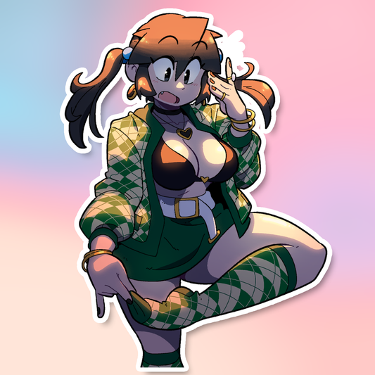 LUCIA GREEN CHECKERED SHIRT STICKER! (NSFW VARIANTS)