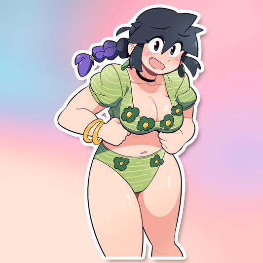 LUCIA GREEN SHIRT STICKER (NSFW VARIANTS)