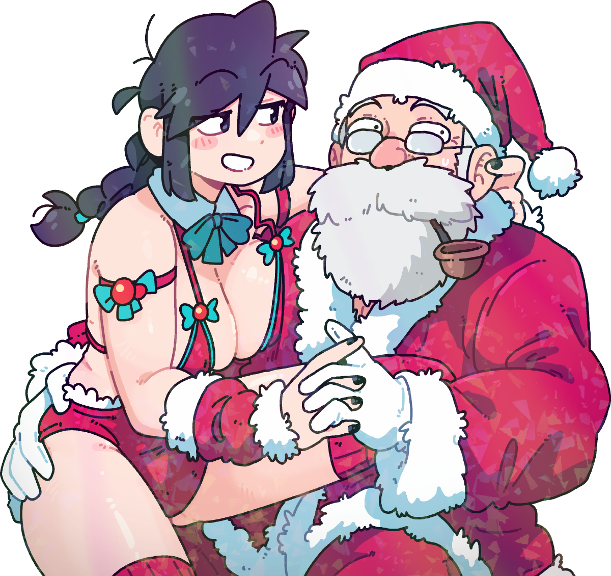 LUCIA AND SANTA STICKER! (NSFW VARIANTS)