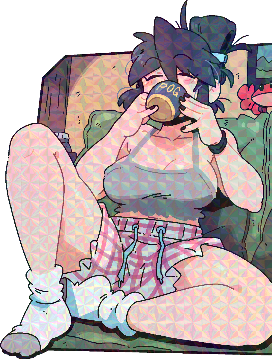 LUCIA ENJOYING COFFEE STICKER