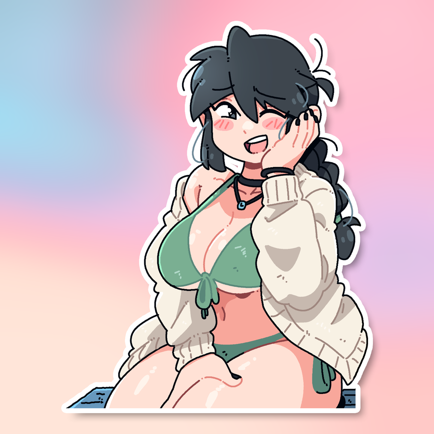 BLUSHING LUCIA STICKER!