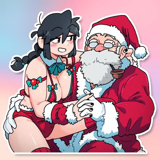 LUCIA AND SANTA STICKER! (NSFW VARIANTS)