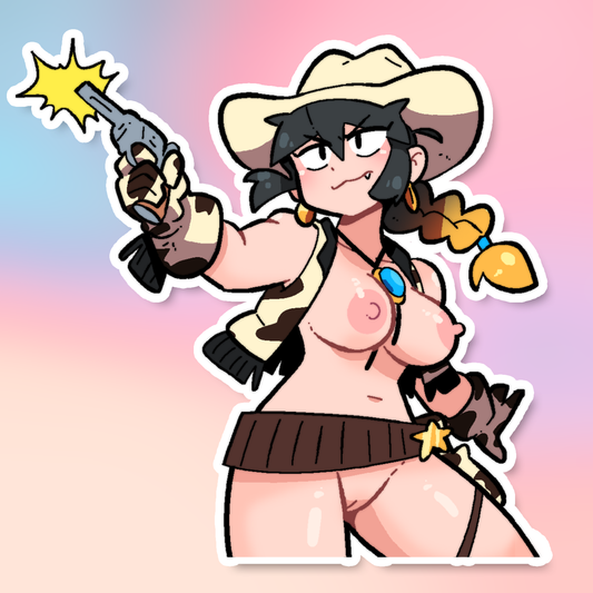 LUCIA BANG BANG COWBOY STICKER! (NSFW)
