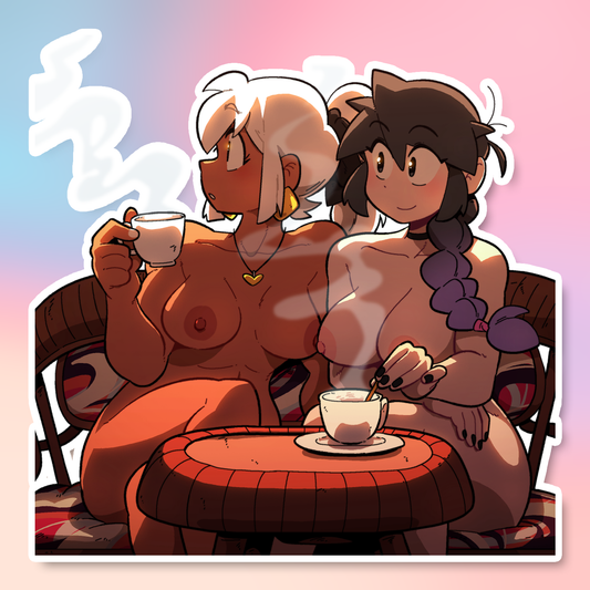 LUCIA AND MIA TEA TIME STICKER! (NSFW)