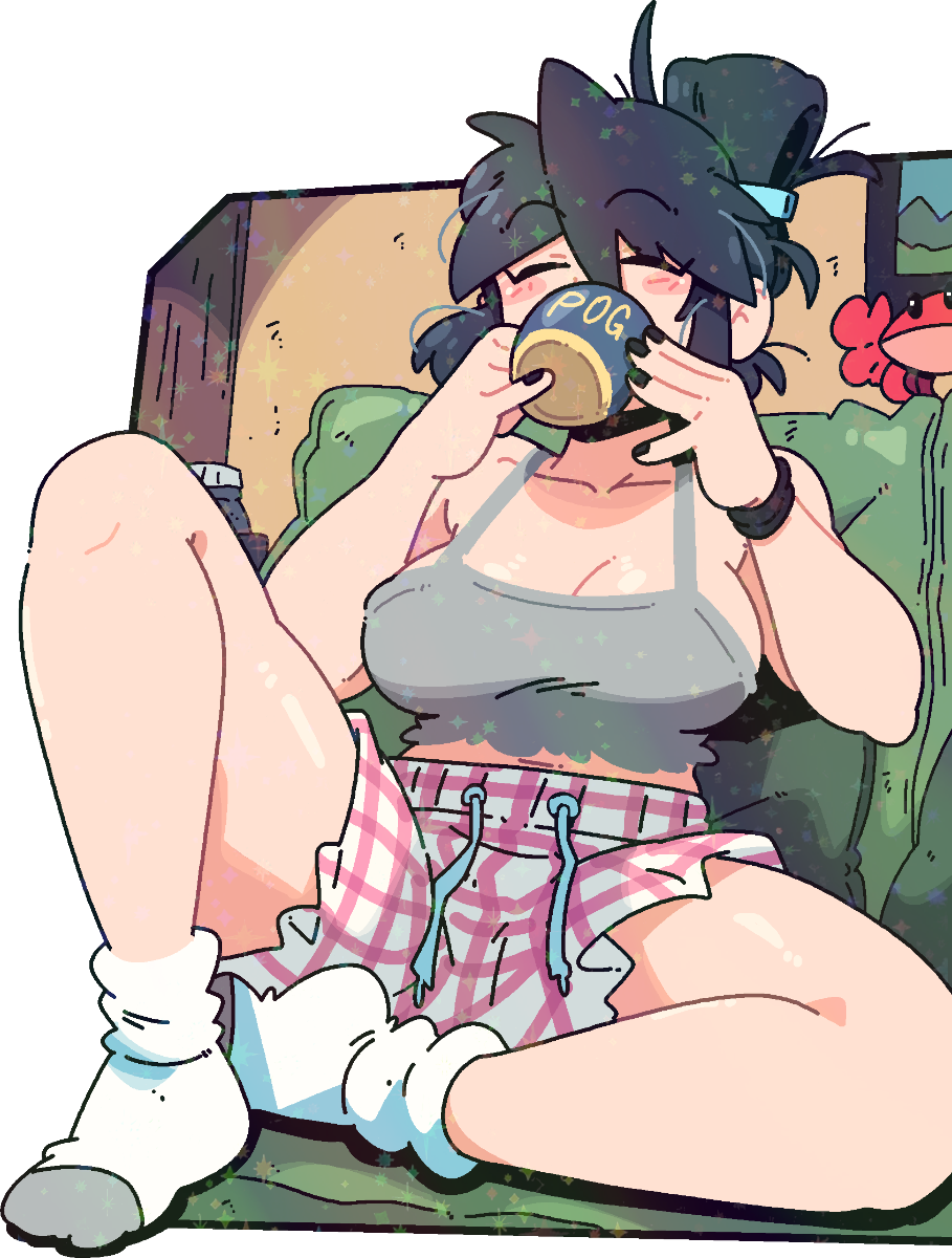 LUCIA ENJOYING COFFEE STICKER