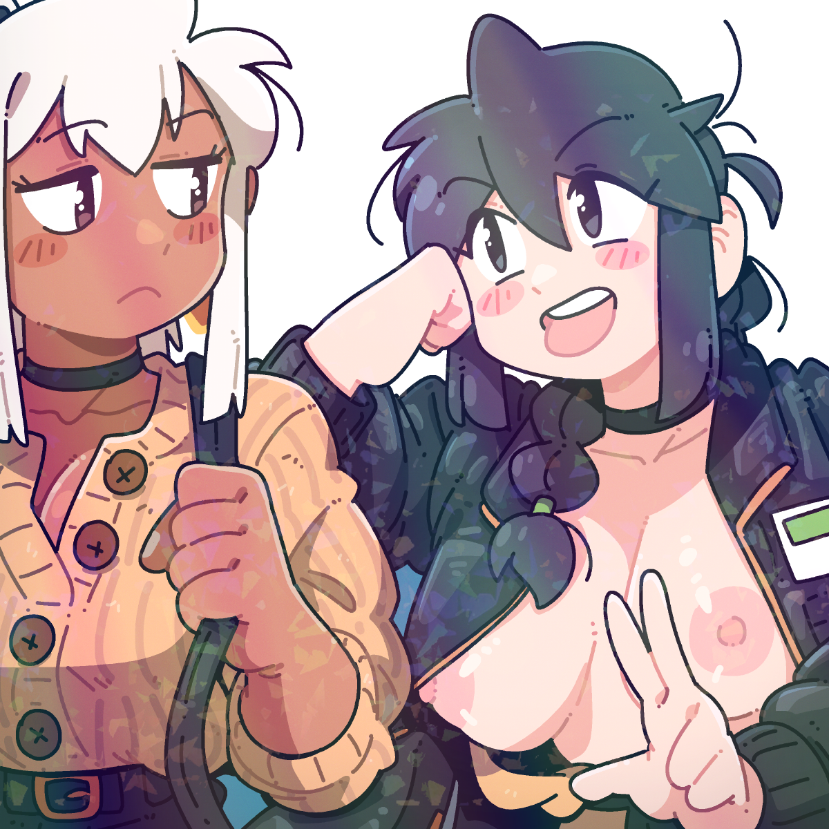 TONGUE OUT, PEACE SIGN UP STICKER!