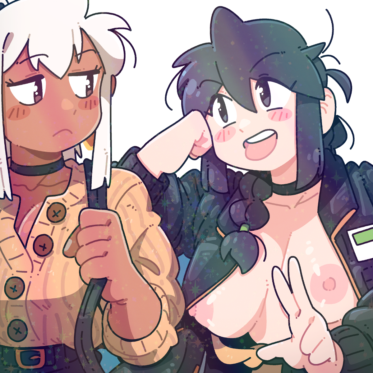 TONGUE OUT, PEACE SIGN UP STICKER!