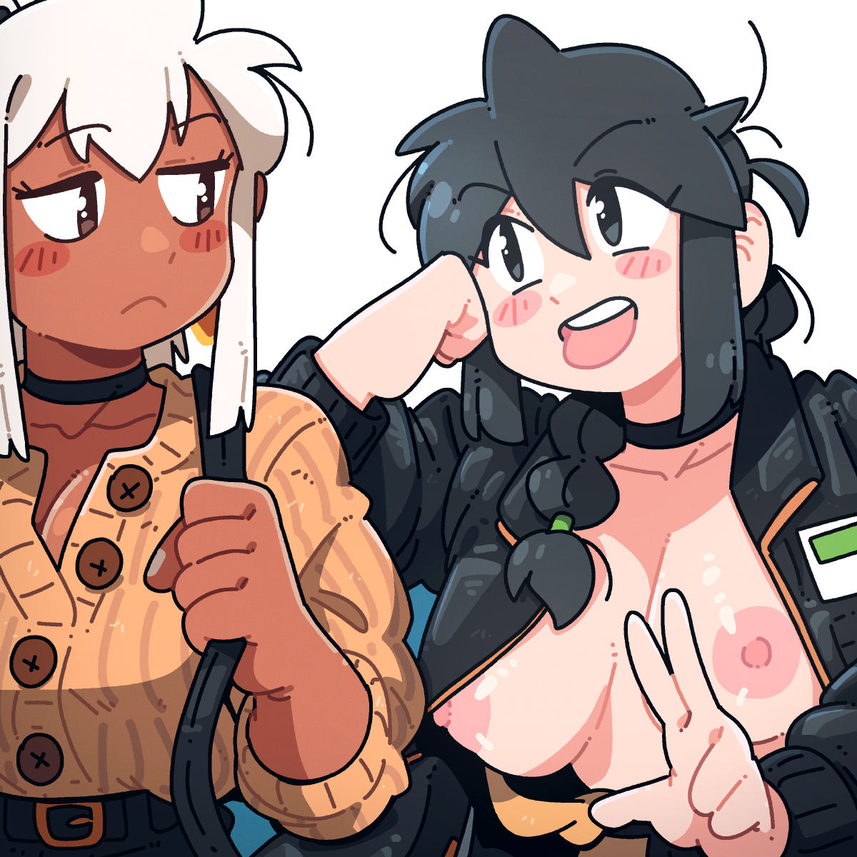 TONGUE OUT, PEACE SIGN UP STICKER!